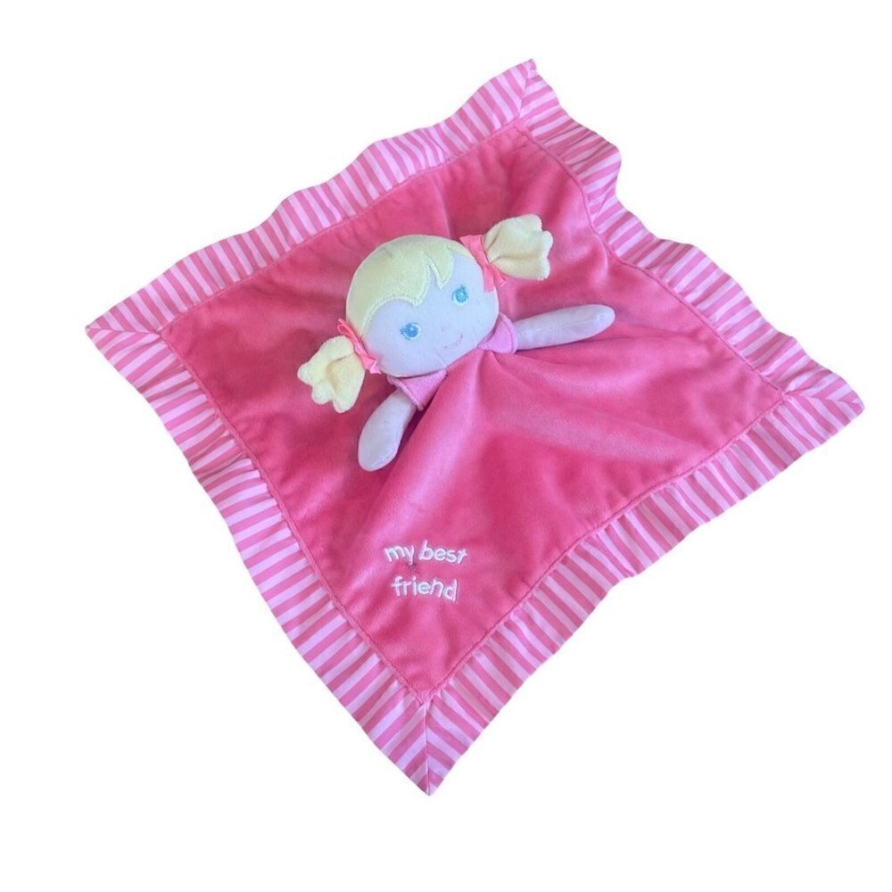 Garanimals My Best Friend Lovey Security Blanket Plush Blonde Hair Satin Rattle